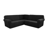 L Shaped Corner Sofa Cover Soft Thick Stretch Protector for 5 Seater Sectional Couch Machine Washable Ideal for Home Cafe & Restaurant Use