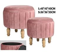 L.Tow Velvet Pouf Madrid Rosa A. 2pz