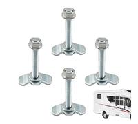 L Track Threaded Stud | L Track Double Lug Threaded Stud Nut Fitting Tie Down | 4 Pezzi Tie Down for Automotive RV ATV Aircraft Trailer Cargo Control SUV Warehouse Van