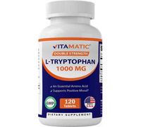 L-Tryptophan 1000Mg 120Tabs Non OGM/Naturale/Senza Amido/Senza Mais Aminoacido