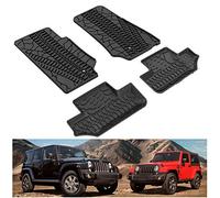 L&U Tappetini Compatibile per Il Periodo 2007-2013 Jeep Wrangler JK 2-Door Anteriore e Posteriore Row TPE Piano Liners all Weather Protection Slush Nero Opaco