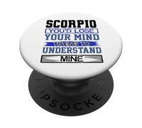 L"umorismo di compleanno perde la mente per capire il mio Scorpione Compleanno PopSockets PopGrip Adesivo