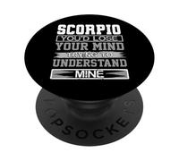 L"umorismo di compleanno perde la mente per capire il mio Scorpione Compleanno PopSockets PopGrip Adesivo