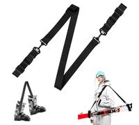 L&W Luck Portasci a Spalla,Regolabile Cinghie Portasci Sci per Il Trasporto di Accessori da Sci per Adulti Ragazzi attività all'Aperto Invernali (Nero)