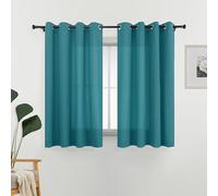 L.Z.E Tende semi velate, lunghezza 160 cm, set di 2 pannelli, per filtrare la luce e la privacy, tende e tende per soggiorno, camera da letto, cameretta dei bambini, tinta unita, corte (140 x 160 cm
