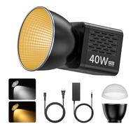 L023 40W Pro LED Video Light w Built-in 3400mAh Batteria & PD Ricarica Rapida, Overlock 50W Cob Light, Handheld Bicolor 2500K-6000K Uscita Continua Illuminazione 8 Scene per Video con Adattatore DC