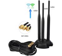 L13D Wifi Antenna 2.4G 5.8G 3x 6dBi RP-SMA Cavo Adattatore con Magnete Supporto