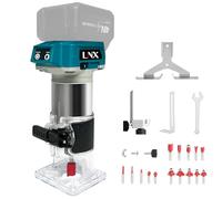 L1NXIXI Fresatrice a batteria per Makita da 18 V, 800 W, con motore senza spazzole, 30.000 giri/min, 6 velocità, 6,35 mm di diametro, 18 V di fresatura superiore con 15 frese da 1/4" (senza batteria)