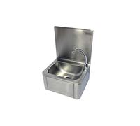 L2G - Lavamani da parete a ginocchio - Lavello piccolo in acciaio inox con miscelatore per acqua calda e fredda - Da parete - 40 x 34 x 56 cm