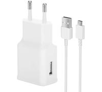 L2M1 Caricatore Caricabatterie Bianco Spina con Cavo per Samsung Galaxy A01 / A10 / A10s / A2 Core / A6 2018 / A6+ Plus Più 2018 / A6s / A7 2018