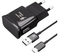 L2M1 Caricatore Caricabatterie Ricarica Rapida Nero Spina con Cavo per Samsung Galaxy M02 / M02s / M12 / M21 2021 / M22 / M32 / M32 5G / M42 5G / M52 5G / M62 / Quantum 2