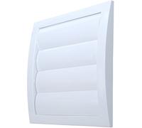 L3 Griglia di ventilazione Ø 150 mm bianco con lamelle di gravità, rete per veneziane e zanzariera, griglia in plastica ABS, resistente alle intemperie, protezione dagli insetti, lamelle mobili