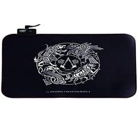 L33T Assassin Creed Valhalla Design RGB Gaming Mouse (M) 355 x 255 x 3 mm, 10 modalità di luce RGB, fondo antiscivolo, superficie in tessuto di alta qualità, bordi cuciti, buona scorrevolezza, nero
