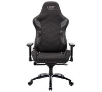 L33T Gaming E-Sport Elite V4 - Sedia da ufficio ergonomica da ufficio, con cuscino cervicale e schienale, rivestimento in pelle PU, braccioli, sedia da scrivania regolabile, colore: grigio scuro