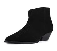 L37 HANDMADE SHOES Stivaletti Scamosciata, Fodera in Pelle, Scarpe Fatte a Mano, Dancing in The Moonlight I, Stivale alla Caviglia Donna, Nero, 36 EU