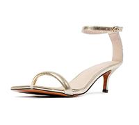 L37 HANDMADE SHOES Summer Groove, Sandalo con Tacco Donna, Gold, 41 EU