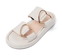 L37 HANDMADE SHOES Under Control, Sandalo Donna, Bianco, 36 EU