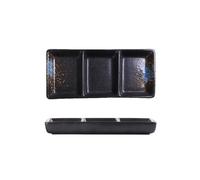 L3s9mPzVb4 Ciotola per salsa Piatto for salsa in ceramica, piatto for sushi, vassoi for dividere i pasti, stoviglie in porcellana colorata Beauty Flow(Nero)