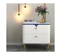 L3s9mPzVb4 Comodino Comodino, Comodini Moderni con Maniglia in Metallo Dorato e Gambe del Tavolo, Tavolino Elegante Pratico, Mobili for Camera da Letto alla Moda, Bianco(L30xD40xH51cm)