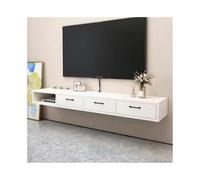 L3s9mPzVb4 Mobile TV con contenitore Mobiletto porta TV sospeso a parete, mobiletto con mensola for console multimediale, for intrattenimento e giochi(Bianco,180x23x20cm)