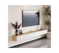 L3s9mPzVb4 Mobile TV con contenitore Moderno centro di intrattenimento galleggiante, supporto TV sospeso a parete con cassetti, mobiletto minimalista for sotto la(Bianco,180x24x20cm)