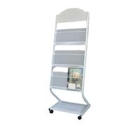 L3s9mPzVb4 Porta riviste da terra Supporto da pavimento a forma di S in ferro for giornali, porta libri, riviste, espositore informativo, pubblicità(Bianco)