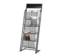 L3s9mPzVb4 Porta riviste da terra Supporto for brochure con portariviste a 5 strati, espositore for informazioni da terra, for esposizione di giornali e prodotti(Nero)