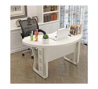 L3s9mPzVb4 Scrivania da lavoro Home Pc Table Boss Desk Scrivania da ufficio Crescent Arc Shopkeeper Single(Bianco,140x92x75cm)