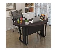 L3s9mPzVb4 Scrivania da lavoro Home Pc Table Boss Desk Scrivania da ufficio Crescent Arc Shopkeeper Single(Nero,160x103x75cm)