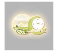 L3s9mPzVb4 Scultura da appendere alla parete Crystal Porcelain Wall Painting Clock Set, Art Hanging Clocks, Luxury High End Modern Decorative(Green,70 * 50cm)