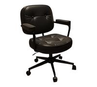 L3s9mPzVb4 Sedia da ufficio Sedia da ufficio Comoda pelle PU for la casa centrale for il retro della camera letto for trucco sollevabile e girevole(Nero)