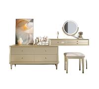 L3s9mPzVb4 Tavolo della vanità Comodino da toeletta in legno massello combinato for spazi con contenitori, perfetto for un arredamento elegante della casa