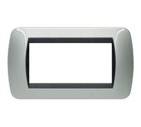 Bticino Placca Living International L4804AL 4 posti Alluminio