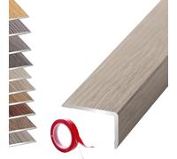 L60xW1.2xH0.8in) Bordo della scala in alluminio a forma di L, striscia decorativa per bordo della scala autoadesiva per piastrelle/legno/laminato(Light Brown,L60xW1.2xH0.8in)