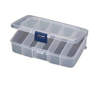 L6NqIAG 1 Scatola portaoggetti in plastica for Utensili, Viti, 14,3 * 9 * 3,5 cm, Organizer for Piccoli Oggetti, Contenitore for Attrezzi Trasparente a 5 Griglie Scatola Accumulo Viti