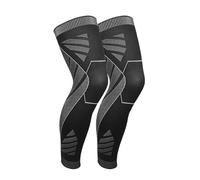 L6NqIAG Gambali a compressione per tutta la gamba 1/2 pezzi protezione di supporto for tutore for ginocchio con maniche a compressione sportiva for gamba intera for sollevamento pesi(Black-2Pcs,2XL)
