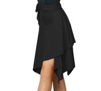 L6NqIAG Gonna da Ballo Latino Gonna a Triangolo da Ballo Professionale for Adulti Donna Samba Abito da Ballo Latino Gonnellino Danza(Black)