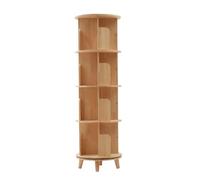 L6NqIAG Libreria Rotante Bambini Libreria girevole a 4 ripiani, libreria moderna in legno da pavimento, espositore a 360°, organizer angolare for libri
