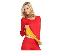 L6NqIAG Set di Biancheria Intima Termica da Donna Completo Intimo Donna Termico Invernale Pile 2 Pezzi Taglie Forti dalla L alla 6XL(Women Red,5XL(75-85kg))