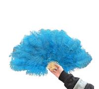 L6NqIAG Ventaglio Ventagli di Piume Ventaglio Pieghevole 70x40 cm for Oggetti Scena dell'opera teatrale Accessorio Decorativo Pieghevoli Decorativi(Blue,1PC70cmx40cm Right)