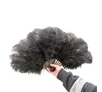 L6NqIAG Ventaglio Ventagli di Piume Ventaglio Pieghevole 70x40 cm for Oggetti Scena dell'opera teatrale Accessorio Decorativo Pieghevoli Decorativi(Black,10PCS 70cmx40cm)