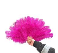 L6NqIAG Ventaglio Ventagli di Piume Ventaglio Pieghevole 70x40 cm for Oggetti Scena dell'opera teatrale Accessorio Decorativo Pieghevoli Decorativi(Rose,2PCS 70cmx40cm)