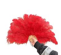 L6NqIAG Ventaglio Ventagli di Piume Ventaglio Pieghevole 70x40 cm for Oggetti Scena dell'opera teatrale Accessorio Decorativo Pieghevoli Decorativi(Red,1PC70cmx40cm Left)