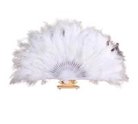 L6NqIAG Ventaglio Ventaglio Pieghevole Morbido e soffice da Donna Burlesque for Matrimonio, Costume, Danza, ventaglio di Piume(Color5)