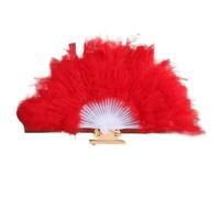 L6NqIAG Ventaglio Ventaglio Pieghevole Morbido e soffice da Donna Burlesque for Matrimonio, Costume, Danza, ventaglio di Piume(Color2)