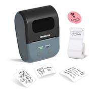 L7 Stampante termica portatile per etichette per codici a barre, adatta per uso aziendale, domestico e ufficio, compatibile con sistemi Android e Apple, con 1 rotolo di carta bianca da 5 x 3 cm