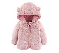 L9WEI Cappottino Neonato Neonato Neonato Ragazzi Giacca Orecchie d'orso Capispalla con Cappuccio Cerniera Cappotto Invernale in Pile Caldo Vestiti 3 Anni Maschio (Pink, 6-12 Months)