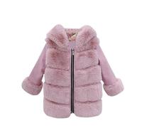 L9WEI Giubbotto Estivo Bambina Cappotto da Bambina per Bambina Cappotto Invernale Addensato Antivento Giacca da Bambino in Caldo Pile con Bottoni Giubbotto Bambina Pelliccia (A, 5-6 Years)