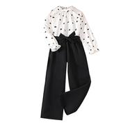 L9WEI Maglietta Top Bambina 10 Anni Set di 2 Pezzi di Felpa e Pantaloni a Maniche Lunghe con Stampa per Bambina Completo 5 Anni Maschio (White, 11-12 Years)