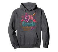 La 5a Classe Mi Sta Bene, Ragazza del Primo Giorno di Scuola Felpa con Cappuccio, Unisex per Adulti, Grigio Scuro, XXL